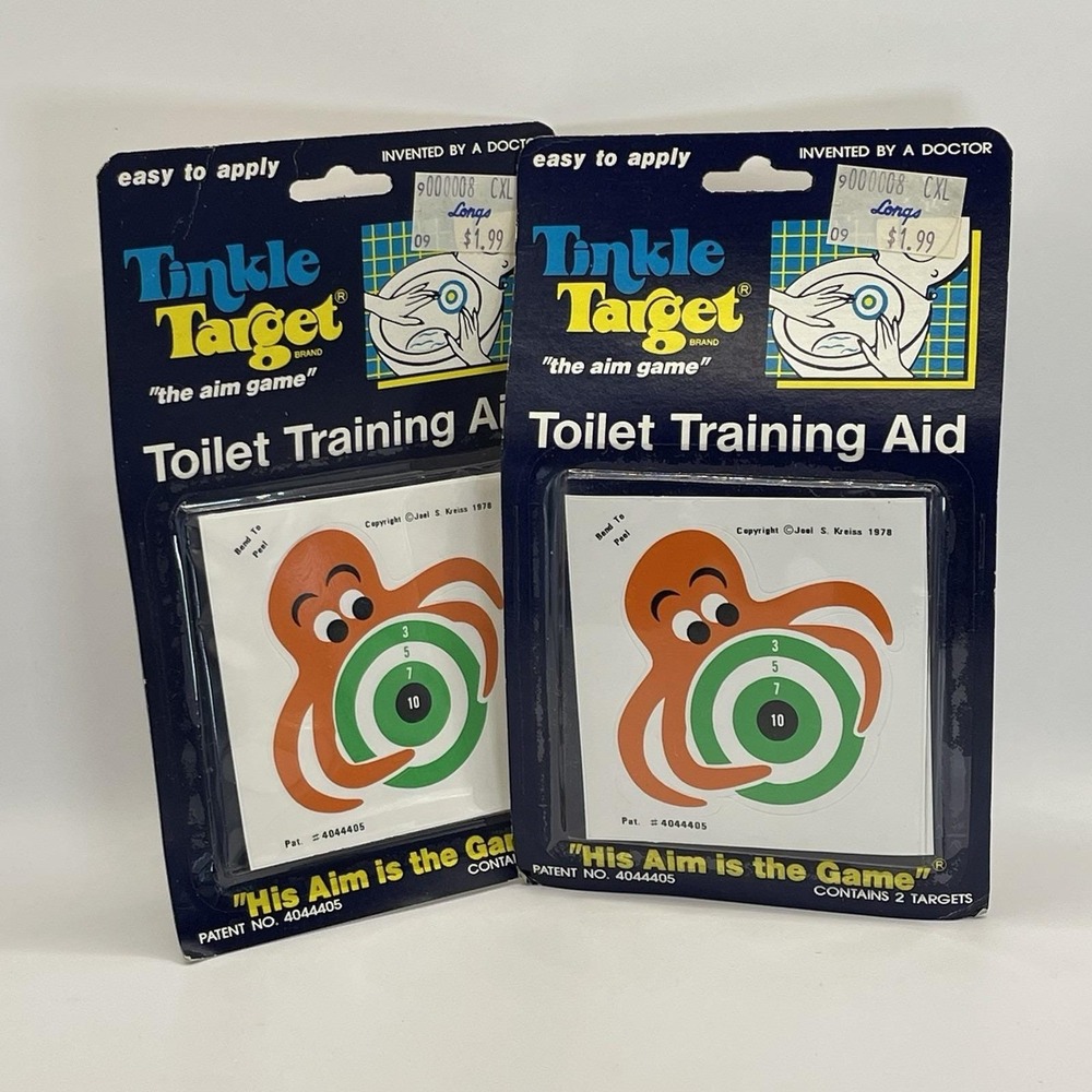 2‎ Tinkle Target Toilet Men Gag Funny Over the Hill Octopus 1978 NOS NEW GIFT